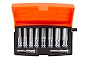 Narzedzia - BAHCO socket set 1/4 lang 10 pieces 4-13mm - S0810L