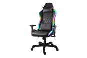 Fotel gamingowy - Deltaco DC410 RGB Gaming Chair Krzesło gamingowe - Skóra PU - Do 120 kg - GAM-080