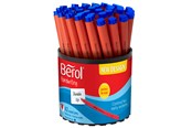 Przybory do pisania i rysowania - Berol Handwriting Pens Round Shape Washable Blue Ink Bright Barrels Tub of 42 - 2066665