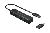 USB hub - Conceptronic HUBBIES06B - hub - 4 ports USB hub - 4 - USB 3.2 - Czarny - HUBBIES06B