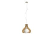 Lampy - EGLO TINDORI oprawa wisząca, klon, biały - 96214