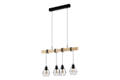 Lampy - EGLO TOWNSHEND 5 oprawa wisząca, czarny, brązowy - 44075