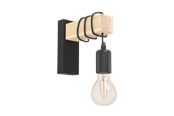Lampy - EGLO TOWNSHEND oprawa ścienna, czarny, brązowy - 43514