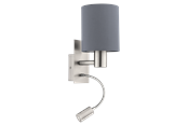Lampy - EGLO PASTERI oprawa ścienna, szary - 96479