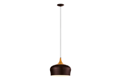 Lampy - EGLO OBREGON oprawa wisząca, brązowy, kremowy, dąb - 95385