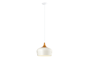 Lampy - EGLO OBREGON oprawa wisząca, kremowy, dąb - 95383
