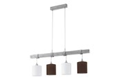 Lampy - EGLO TOWNSHEND 2 oprawa wisząca, biały, brązowy - 49927