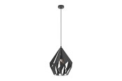 Lampy - EGLO CARLTON 1 oprawa wisząca, czarny, srebrny - 49879