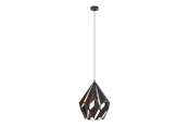 Lampy - EGLO CARLTON 1 oprawa wisząca, czarny, miedź - 49878