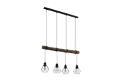 Lampy - EGLO HORNINGTOPS 1 oprawa wisząca, czarny, naturalny - 43476