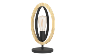 Lampy - EGLO BASILDON oprawa stołowa, czarny, brązowy - 43464