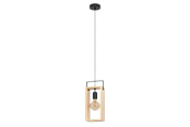 Lampy - EGLO FAMBOROUGH oprawa wisząca, czarny, naturalny - 43413