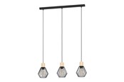 Lampy - EGLO PALMORLA oprawa wisząca, czarny, brązowy - 44094