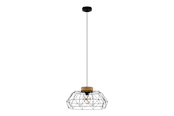 Lampy - EGLO PADSTOW oprawa wisząca, czarny, naturalny - 44089