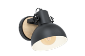 Lampy - EGLO LUBENHAM oprawa ścienna, czarny, brązowy - 44057