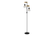Lampy - EGLO TOWNSHEND 5 oprawa podłogowa, czarny, brązowy - 44081