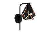 Lampy - EGLO CARLTON 4 oprawa ścienna, czarny, w kolorze starej miedźi - 43057