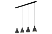 Lampy - EGLO PRIDDY oprawa wisząca, czarny, biały - 49466