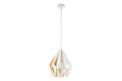 Lampy - EGLO CARLTON 1 oprawa wisząca, biały, miodowo złoty - 49932