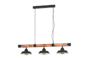 Lampy - EGLO OLDBURY oprawa wisząca, czarny, brązowy rustykalny - 44086