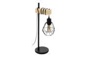 Lampy - EGLO TOWNSHEND 5 oprawa stołowa, czarny, brązowy - 44079
