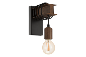 Lampy - EGLO TOWNSHEND 4 oprawa ścienna, czarny, brązowy - 43152