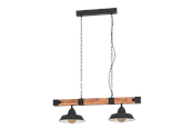 Lampy - EGLO OLDBURY oprawa wisząca, czarny, brązowy rustykalny - 44085