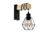 Lampy - EGLO TOWNSHEND 5 oprawa ścienna, czarny, brązowy - 44078