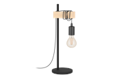 Lampy - EGLO TOWNSHEND oprawa stołowa, czarny, brązowy - 43515