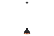 Lampy - EGLO TRURO 1 oprawa wisząca, czarny, miedź *DEMO* - 49238