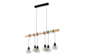 Lampy - EGLO TOWNSHEND 5 oprawa wisząca, czarny, brązowy - 44076