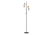 Lampy - EGLO TOWNSHEND oprawa podłogowa, czarny, brązowy - 43516