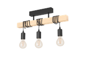 Lampy - EGLO TOWNSHEND oprawa sufitowa, czarny, brązowy - 43511