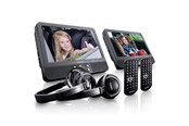 Audio do samochodu - Lenco DVP-939 - 2x9" Portable DVD player with USB SD integrated battery 2x headphones and 2x bracket - Black - DVP939
