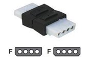 Kable i przewody - DeLOCK power connector adaptor - 4 PIN internal power to 4 PIN internal power - 65045