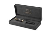 Przybory do pisania i rysowania - Parker Sonnet Fountain Pen | Matte Black Lacquer with Gold Trim | Fine Nib | Gift Box - 1931516