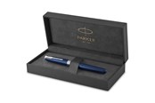 Przybory do pisania i rysowania - Parker Sonnet Rollerball Pen | Blue Lacquer with Palladium Trim | Fine Point Black Ink | Gift Box - 1931535