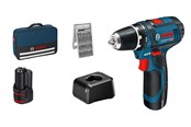Wiertarka i śrubokręt elektryczny - Bosch Professional GSR 12V-15 PROFESSIONAL BORE-/SKRUEMASKINE MED 2X - 060186810H