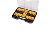 Narzedzia - Dewalt 22 Piece Router Bit Set - 8mm Shaft - + Storage Box With Clear Cover - DT90017-QZ