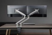 Uchwyt na monitor - Alterzone Arm Duo USB dual aluminum monitor arm 2 x USB 3.0 ports White - ALZUSBDARM17-32-W