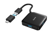 USB hub - Hama - hub - 4 ports USB hub - 4 - USB 3.1 - Czarny - 00200116