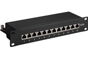 Kabel sieciowy - Pro CAT 6a 10 inch (25.4 cm) patch panel 12 port bla - Czarny - 4040849937965