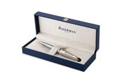Przybory do pisania i rysowania - Waterman Expert Ballpoint Pen | Stainless Steel with 23k Gold Trim | Medium Tip | Blue Ink | Gift Box - S0952000
