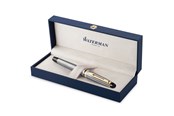 Przybory do pisania i rysowania - Waterman Expert Fountain Pen | Stainless Steel with 23k Gold Trim | Medium Nib | Gift Box - S0951960
