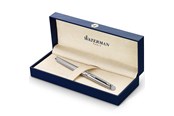 Przybory do pisania i rysowania - Waterman Hémisphère Fountain Pen | Stainless Steel with Chrome Trim | Fine Nib | Blue Ink | Gift Box - S0920410