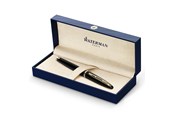 Przybory do pisania i rysowania - Waterman Carène Black Sea Fountain Pen | High-Gloss Black & 23k Gold Clip | Medium Nib with Blue Ink Cartridge | Gift Box - S0700320