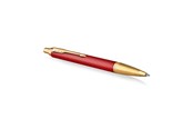Przybory do pisania i rysowania - Parker IM Ballpoint Pen | Premium Red Lacquer with Gold Trim | Medium Point with Blue Ink Refill | Gift Box - 2143644