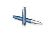 Przybory do pisania i rysowania - Parker IM Rollerball Pen | Premium Blue Grey with Chrome Trim | Fine Point with Black Ink Refill | Gift Box - 2143648