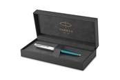 Przybory do pisania i rysowania - Parker 51 Ballpoint Pen | Teal Blue Barrel with Chrome Trim | Medium Point with Black Ink Refill | Gift Box - 2123508