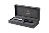 Przybory do pisania i rysowania - Parker 51 Fountain Pen | Midnight Blue Barrel with Chrome Trim | Fine Nib with Black Ink Cartridge | Gift Box - 2123501